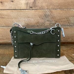 rebecca minkoff stud olive green suede mab